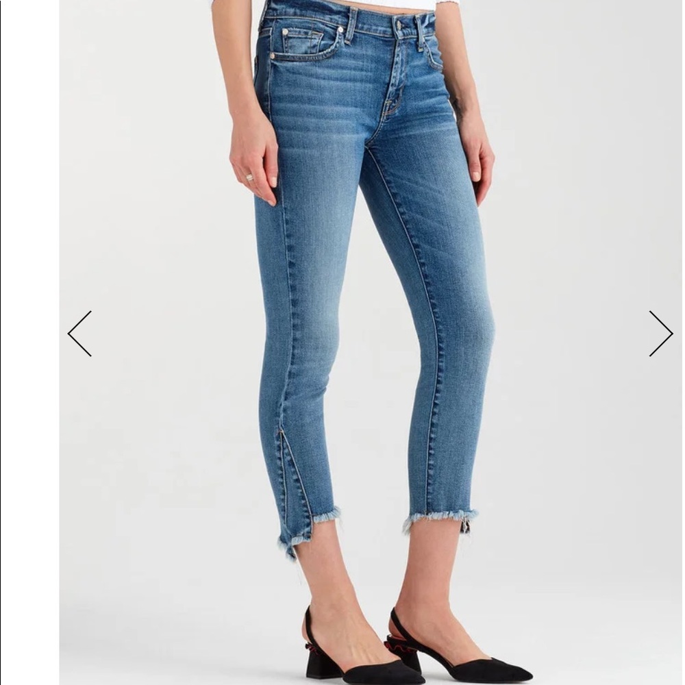 7 For All Mankind Skinny Kick Raw Step Hem Jeans
